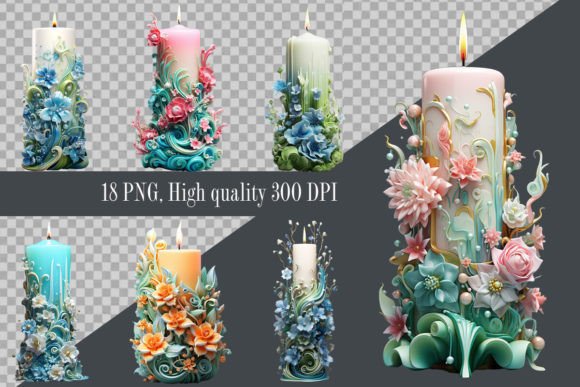 Download Floral Candle Clipart - Floral Collection