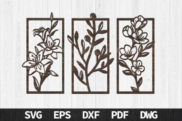 Download Elegant Floral Wall Art Panels - Floral Collection