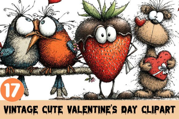Download Vintage Cute Valentine's Day Clipart. - Cute valentine Collection