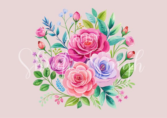 Download Watercolor Roses, Floral Illustration - Floral Collection