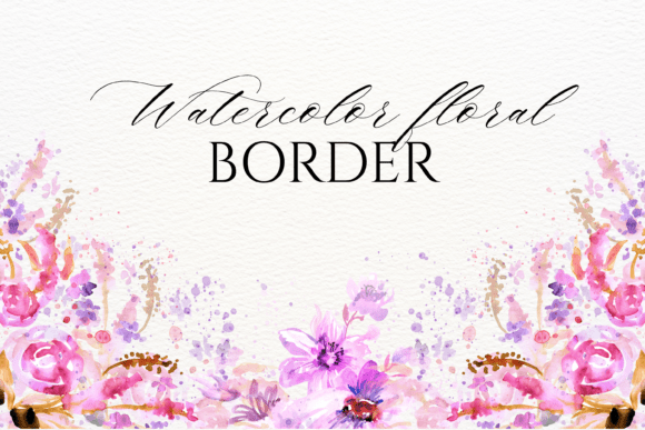 Download Watercolor Floral Border PNG - Floral Collection