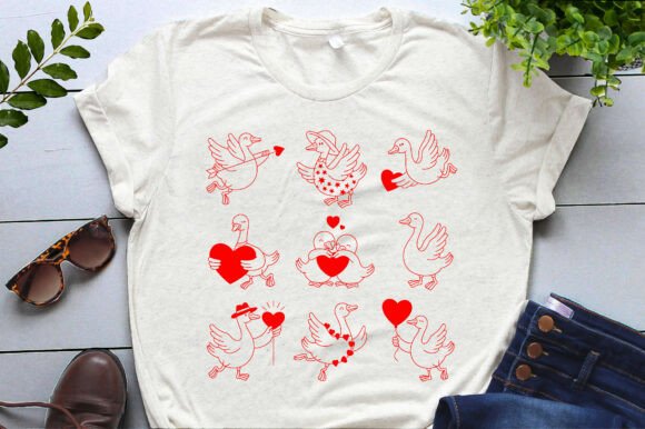 Download Goose Hand-Drawn Cute Valentine's Day - Cute valentine Collection