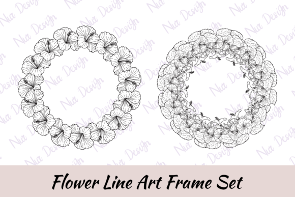 Download Hibiscus Flower Frame Lineart SVG - Premium Resources