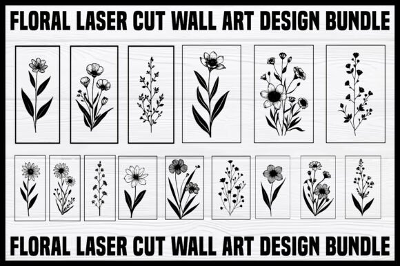 Download Elegant Floral Laser Cut Wall Art Bundle - Floral Collection