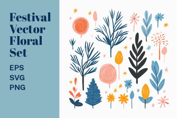 Download Botanical SVG Floral Doodle Clipart Set - Floral Collection