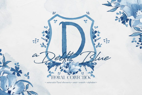 Download Delft Blue Floral Illustration Pack - Floral Collection