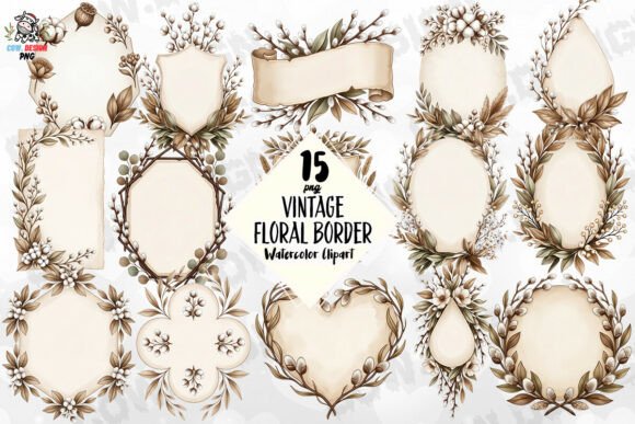 Download Vintage Floral Border PNG - Floral Collection