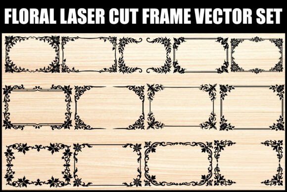 Download Floral Laser Cut Frame Vector Set - Floral Collection