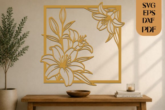 Download Elegant Lily Floral Wall Art SVG - Floral Collection