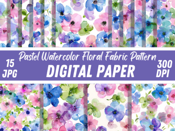 Download Pastel Watercolor Floral Fabric Pattern - Floral Collection