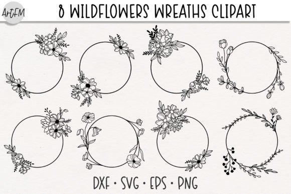 Download Wildflowers Vector Frame Floral Wreath - Floral Collection