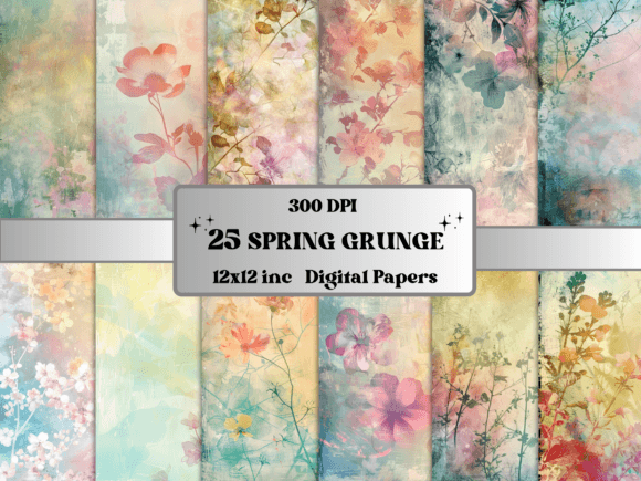 Download Spring Grunge Floral Background Paper - Floral Collection