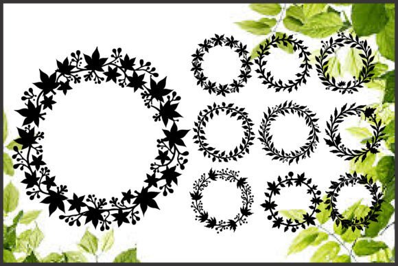 Download Floral Circle Wreath Silhouette - Floral Collection