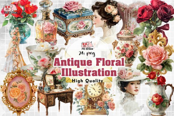 Download Antique Floral Illustration PNG - Floral Collection