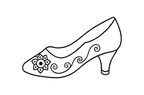 Download Women Shoe with Floral Illustration - Floral Collection