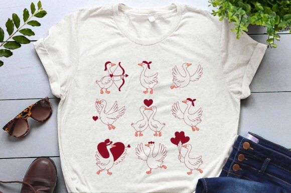Download Goose Hand-Drawn Cute Valentines Day Png - Cute valentine Collection