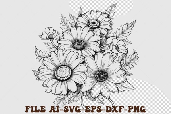 Download Floral Illustration Line Art Vector - Floral Collection