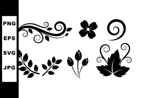 Download Black Floral Decorative Elements Vector - Floral Collection