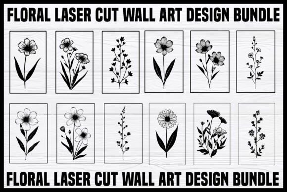 Download Elegant Floral Laser Cut Wall Art Bundle - Floral Collection