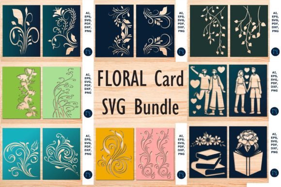 Download Floral Greeting Card Cutting SVG Bundle - Floral Collection