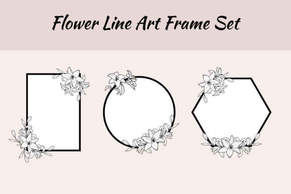 Download Lily Flower Lineart Frame Bouquet SVG - Premium Resources