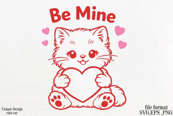 Download Cute Valentine's Day CAT SVG PNG - Cute valentine Collection