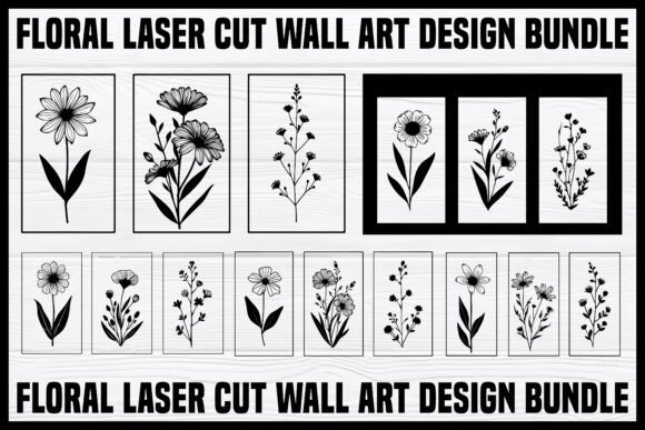 Download Elegant Floral Laser Cut Wall Art Bundle - Floral Collection