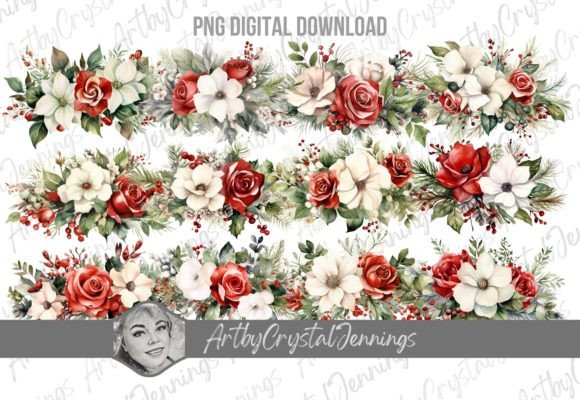 Download Christmas Flowers Watercolor Floral PNG - Floral Collection